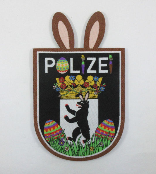 Polizei Oster Patch Berlin – vollgesticktes / Lasercut Abzeichen mit Oster-Motiv-limitiert