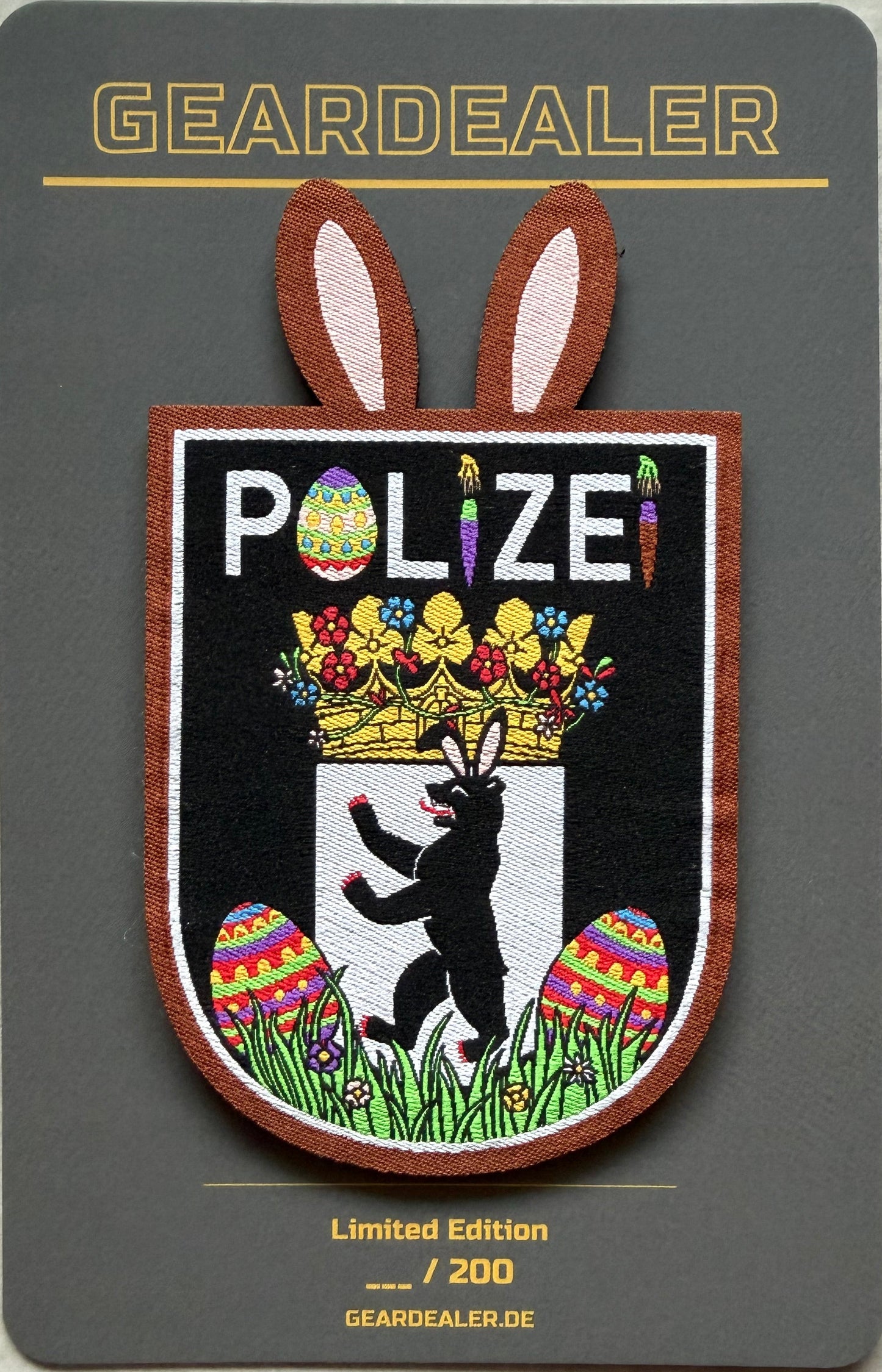 Polizei Oster Patch Berlin – vollgesticktes / Lasercut Abzeichen mit Oster-Motiv-limitiert 