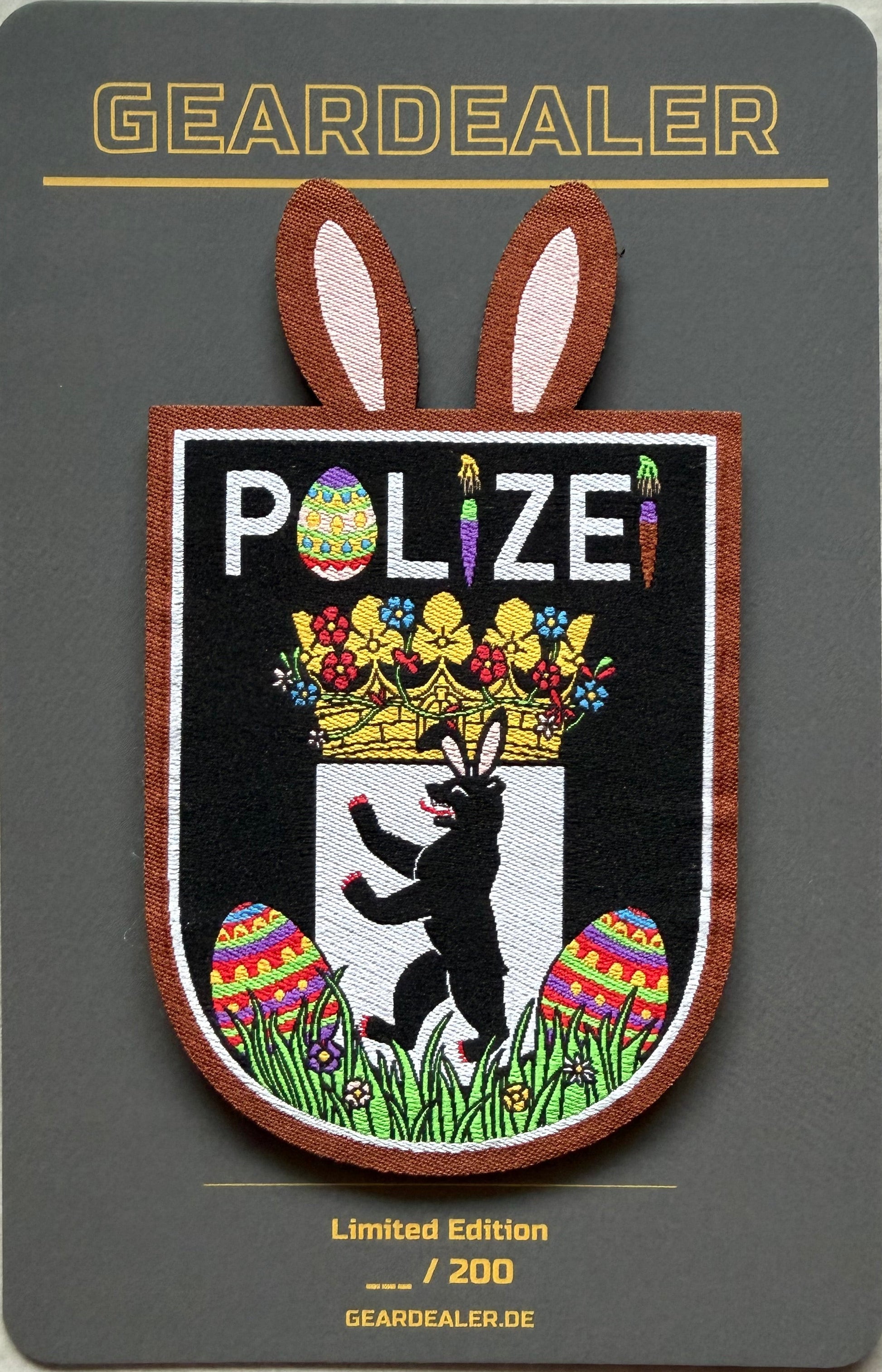 Polizei Oster Patch Berlin – vollgesticktes / Lasercut Abzeichen mit Oster-Motiv-limitiert 