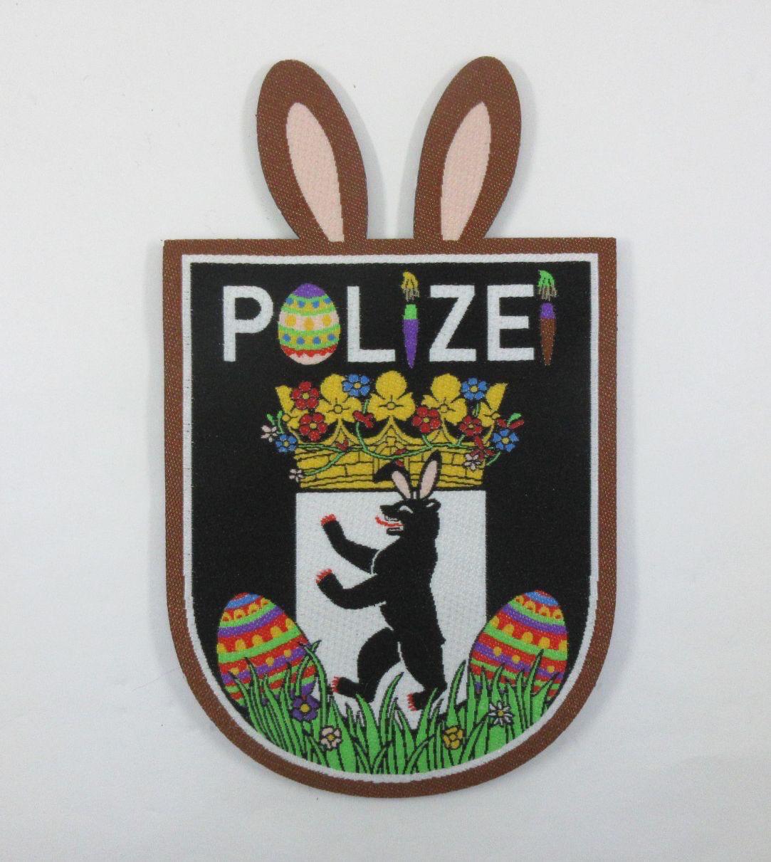 Polizei Oster Patch Berlin – vollgesticktes / Lasercut Abzeichen mit Oster-Motiv-limitiert 